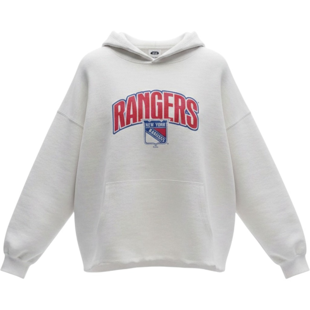NHL New York Rangers Hoodie Women XXL White New NWT Fleece Cropped Sweatshirt